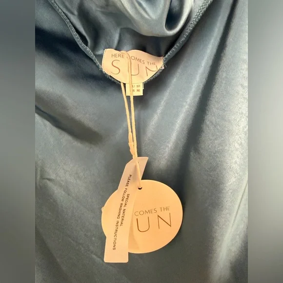 Here Comes the Sun Blue One Shoulder Midi Maxi Dress - Picture 10 of 12